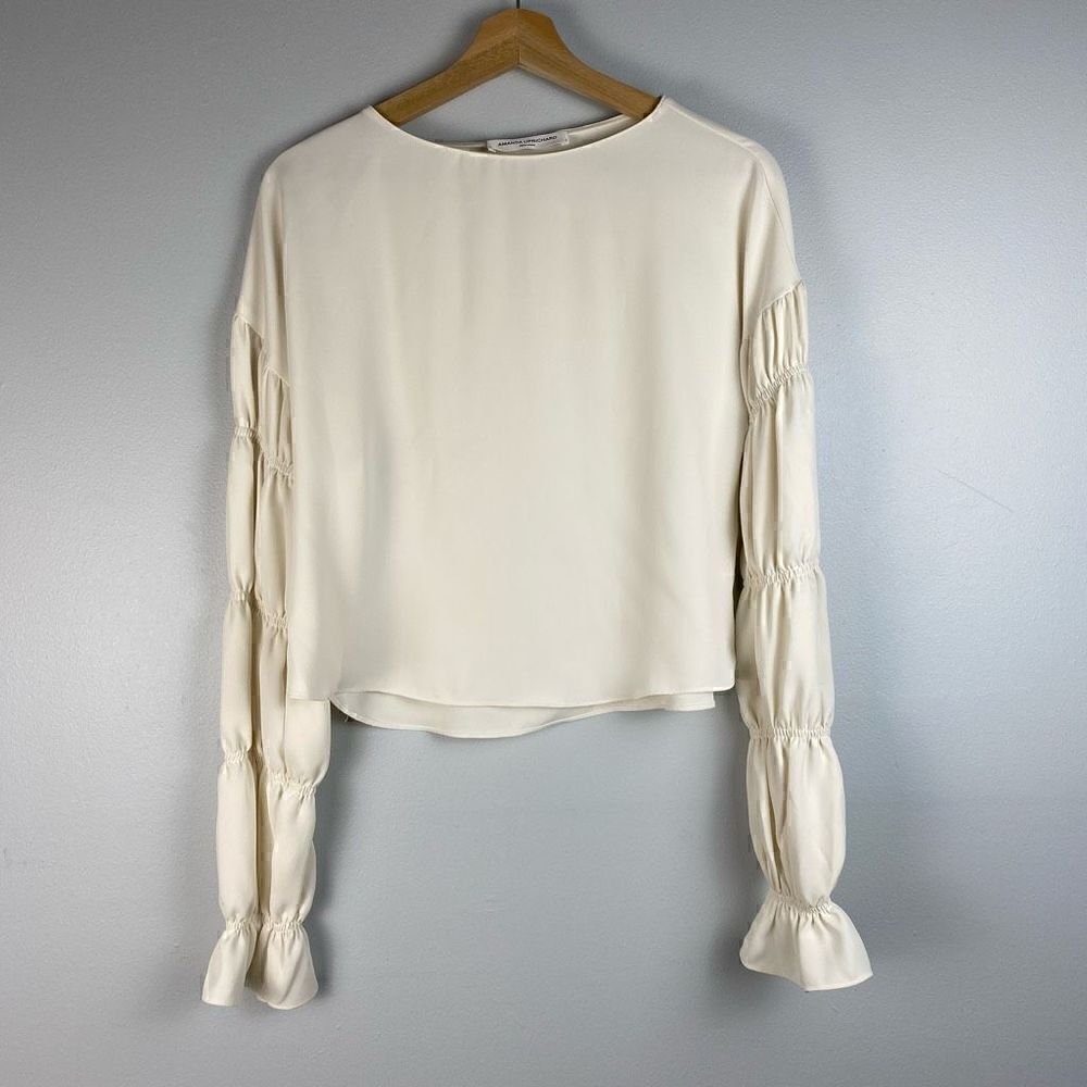Amanda Uprichard Gathered Long Sleeve Blouse